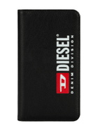 Diesel Black leather printed and debossed logo case, i Phone XS & X - Flip covers - Unisex - Black