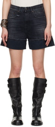 R13 SSENSE Exclusive Black Nina Denim Shorts