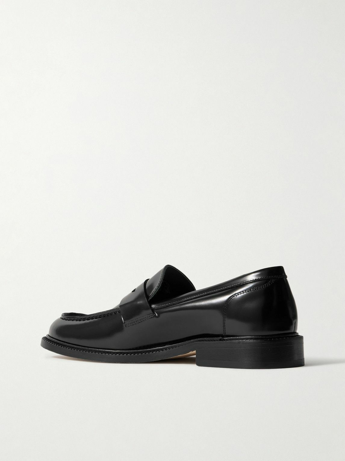 VINNY's - Townee Glossed-Leather Penny Loafers - Black