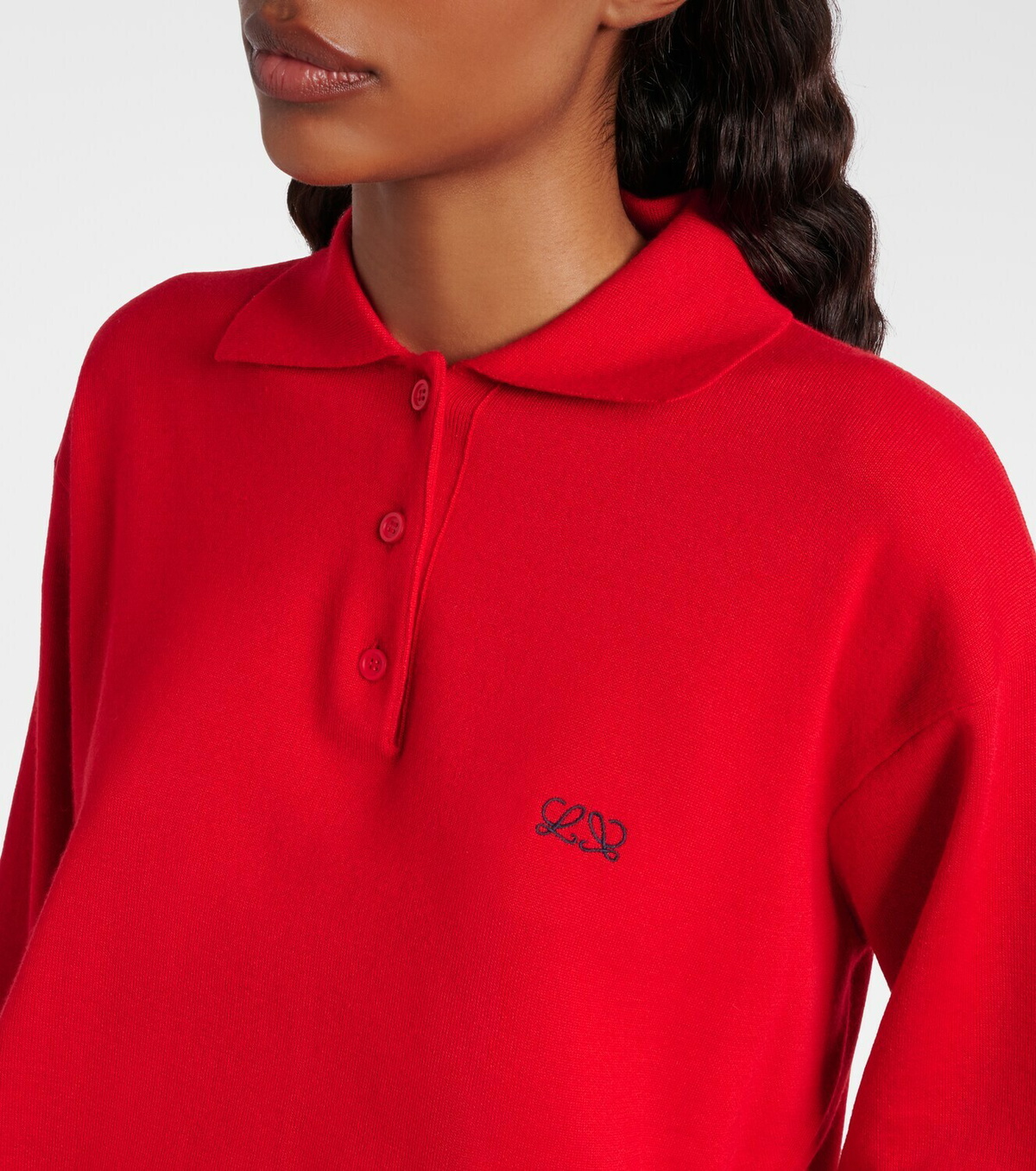 Loewe Double L cashmere-blend polo sweater