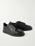 Christian Louboutin - Jimmy Rubber-Trimmed Leather Sneakers - Black