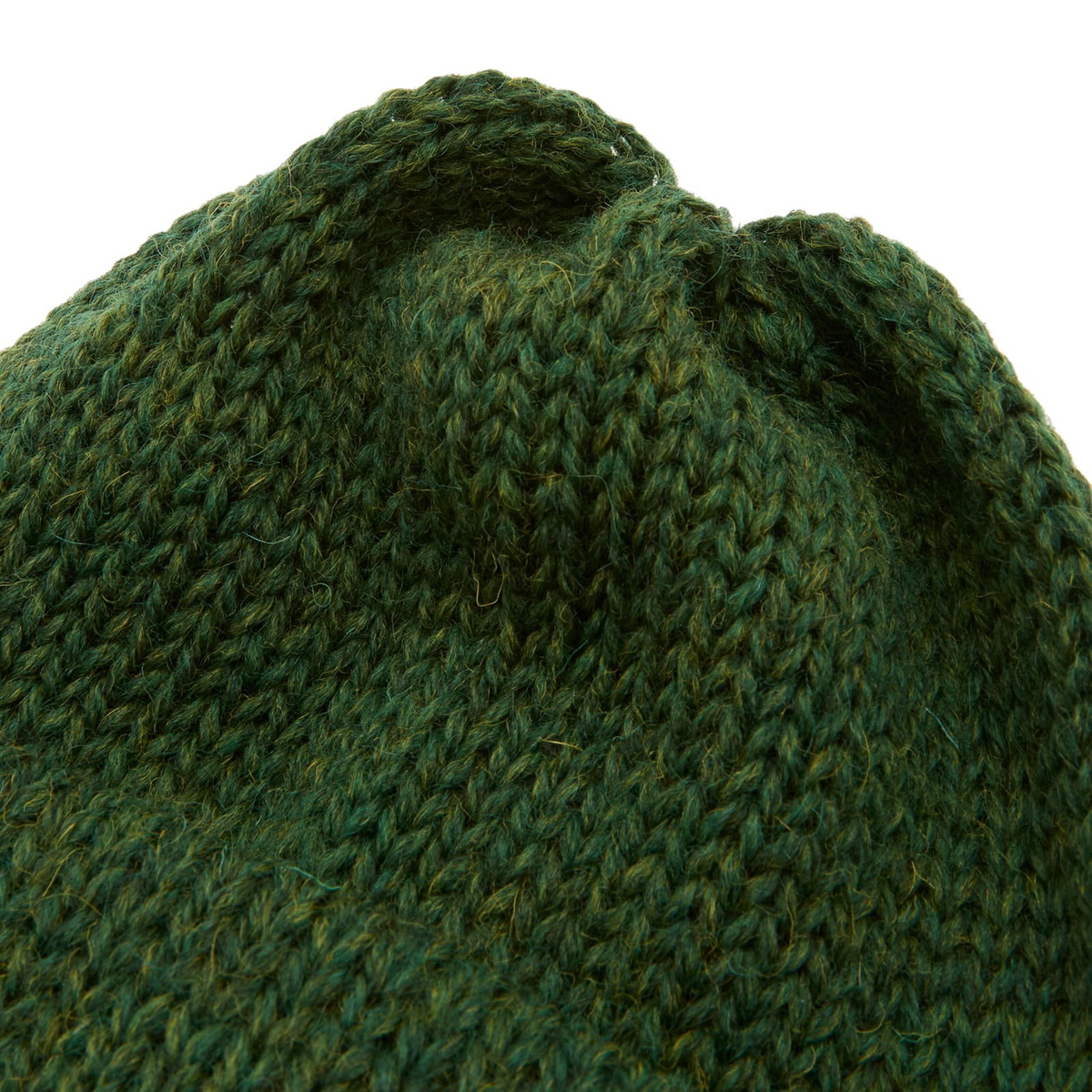Universal Works Men's British Wool Short Watch Cap in Green 