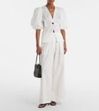 Adriana Degreas Cotton-blend wide-leg pants