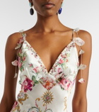 Camilla Floral silk satin maxi dress