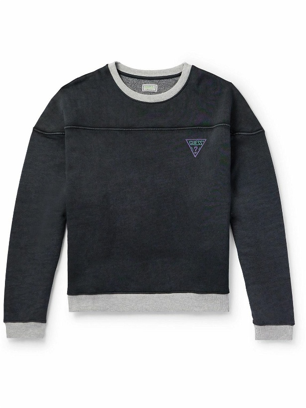 Photo: Guess USA - Printed Cotton-Blend Jersey Sweatshirt - Black
