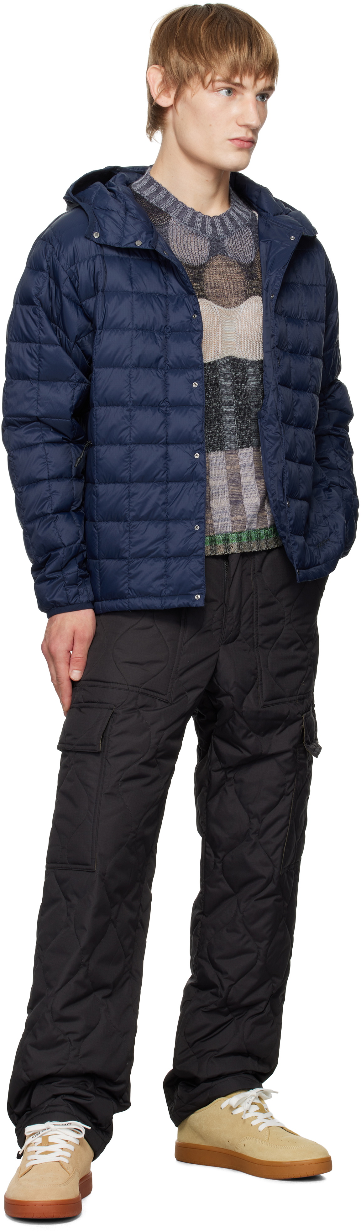 TAION Black Military Down Cargo Pants