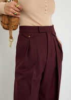 Chloe Pleated Straight-leg Wool Trousers Purple