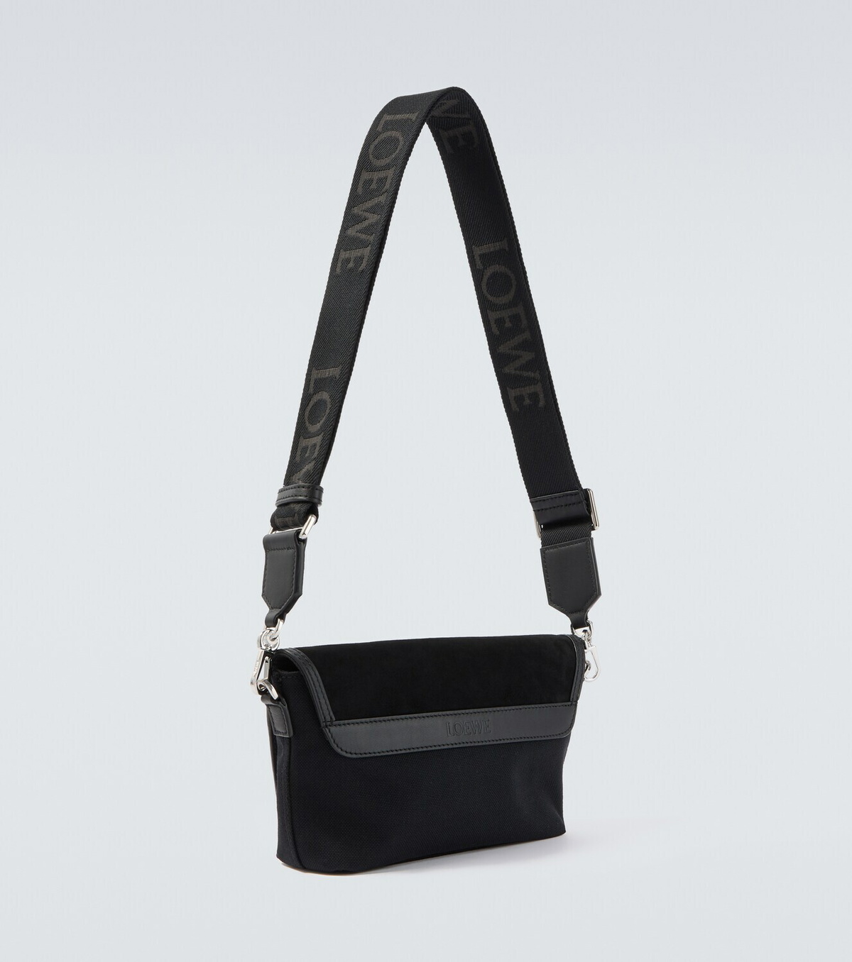Loewe Flex Mini canvas and suede messenger bag