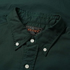 Beams Plus Men's Button Down Oxford Shirt in Green