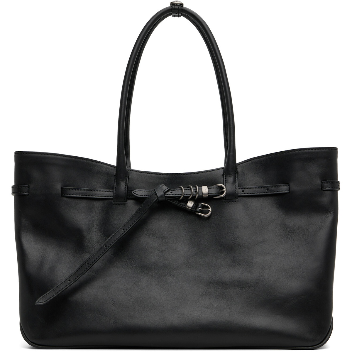MARGESHERWOOD Black Leather 'Grandma' Used Large Tote