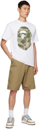 BAPE White Layered Line Camo Big Ape Head T-Shirt