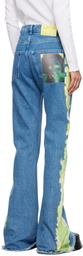 Sky High Farm Workwear Blue Painted Jeans