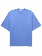 Marni - Logo-Print Cotton-Jersey T-Shirt - Blue