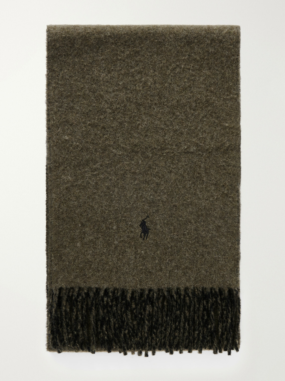 Polo Ralph Lauren - Fringed Logo-Embroidered Reversible Recycled Wool and Nylon-Blend Scarf