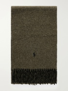 Polo Ralph Lauren - Fringed Logo-Embroidered Reversible Recycled Wool and Nylon-Blend Scarf