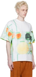 Bianca Saunders White & Green Printed T-Shirt