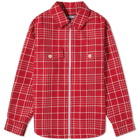 Jacquemus Men's Mountain Jacket in Dark Red Check