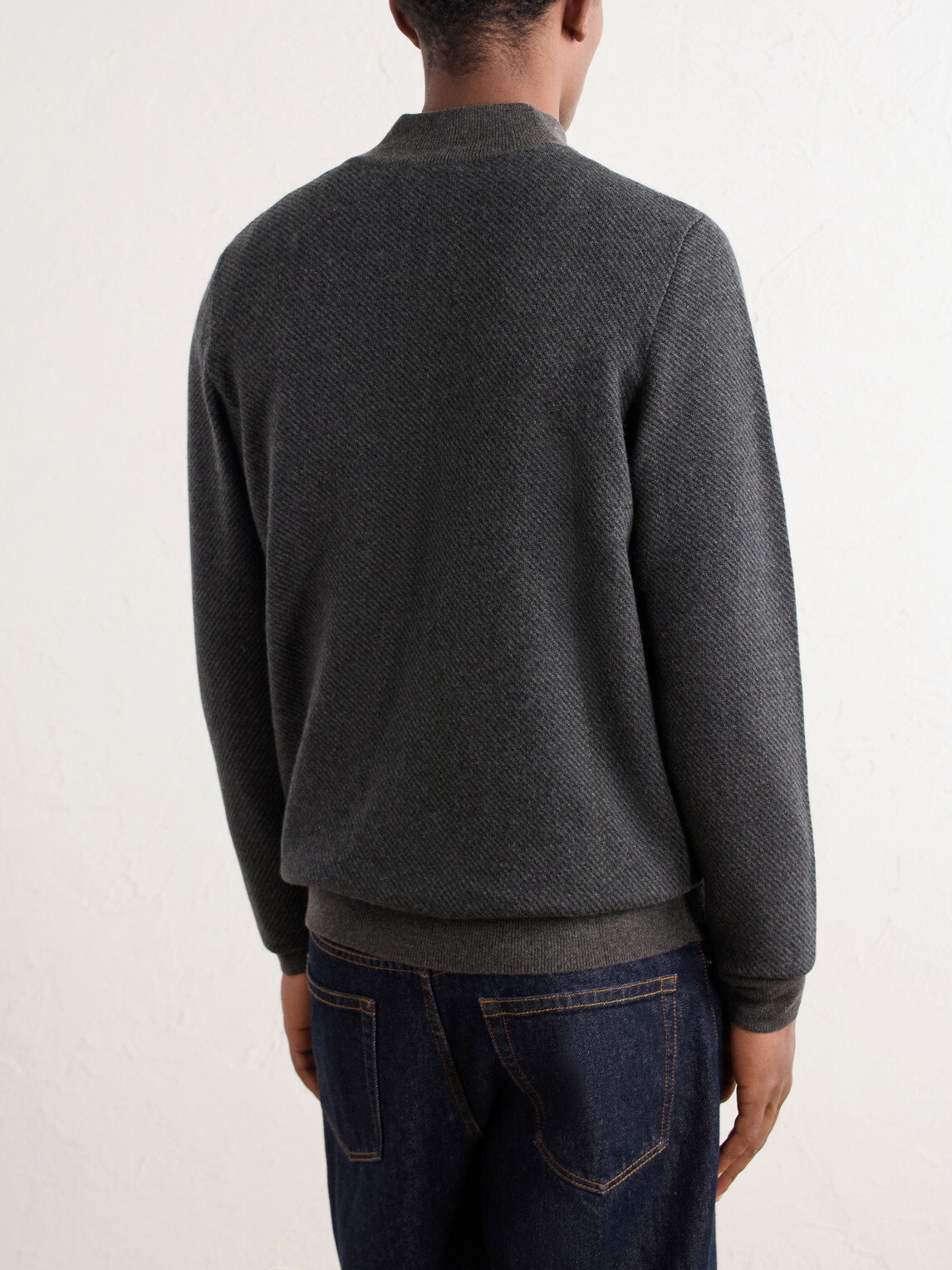 N.PEAL - Temple Cashmere Half-Zip Sweater - Gray