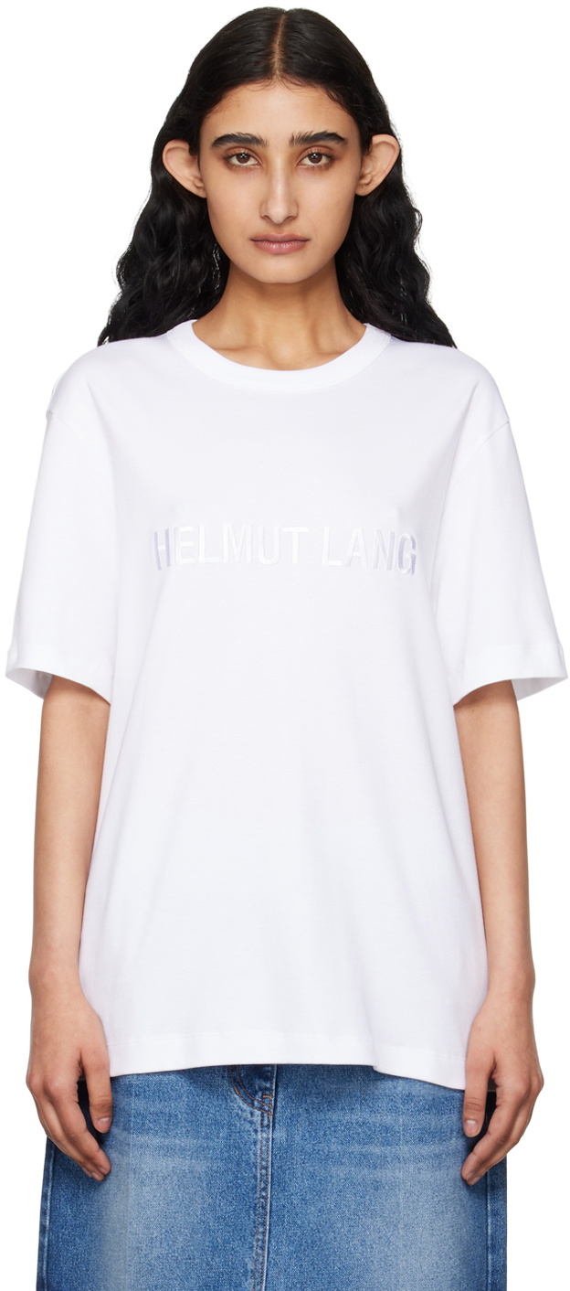 Helmut Lang White Embroidered T-Shirt Helmut Lang