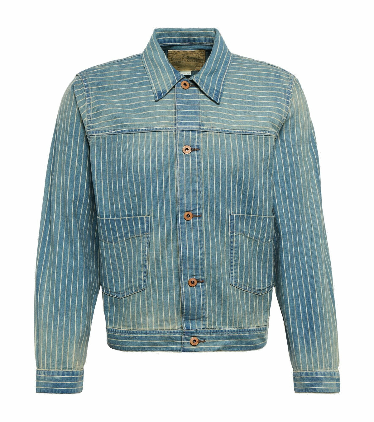 RRL STRIPE JACKET SHIRT  L (ベンジャミン) RRL Striped Cotton-Linen Jacket Indigo | Cultizm