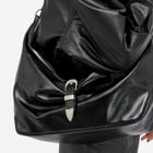 MARGE SHERWOOD Women's Belted Hobo Shoulder Bag - Large in Black Glossy Plain 