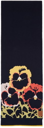 Loewe Black & Multicolor Pansies Scarf