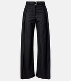 Loewe Checked belt wool barrel-leg pants