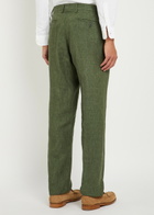 Sunspel Tapered-leg Linen Trousers Khaki