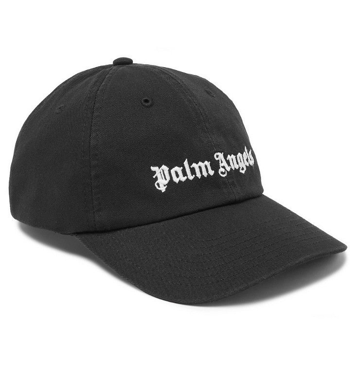 Photo: Palm Angels - Logo-Embroidered Cotton-Twill Baseball Cap - Black