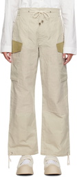 Nicholas Daley Beige Drawstring Trousers