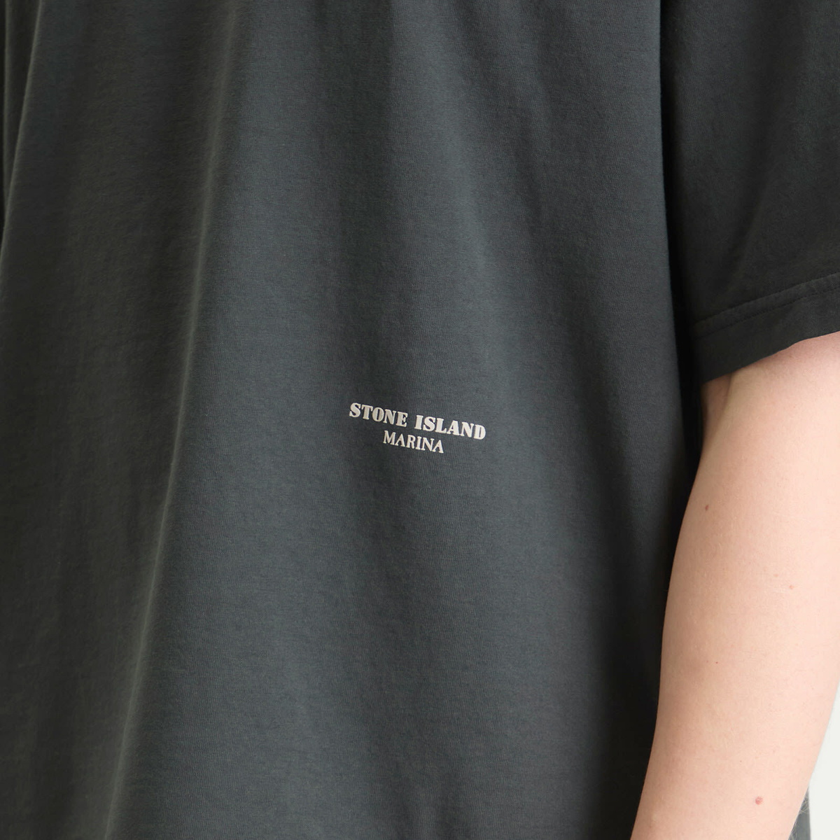Stone Island Men's Marina Small Logo T-Shirt in Lead Grey