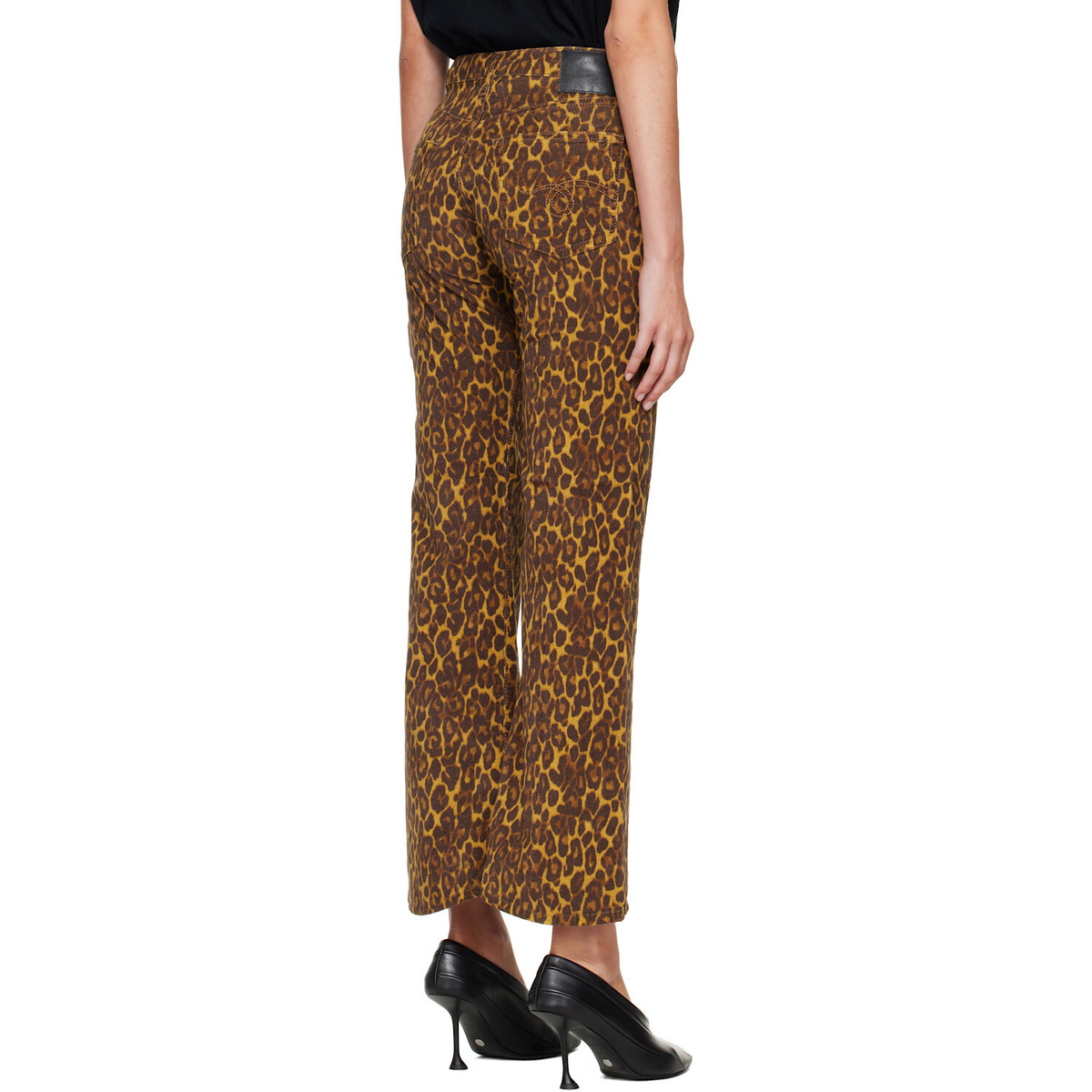 R13 Brown Joan Cropped Flare Jeans