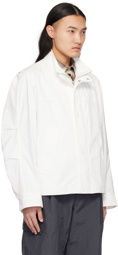 Solid Homme White Stand Collar Jacket