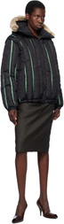 Stanley Raffington Black Quilted Puffer Bomber Jacket