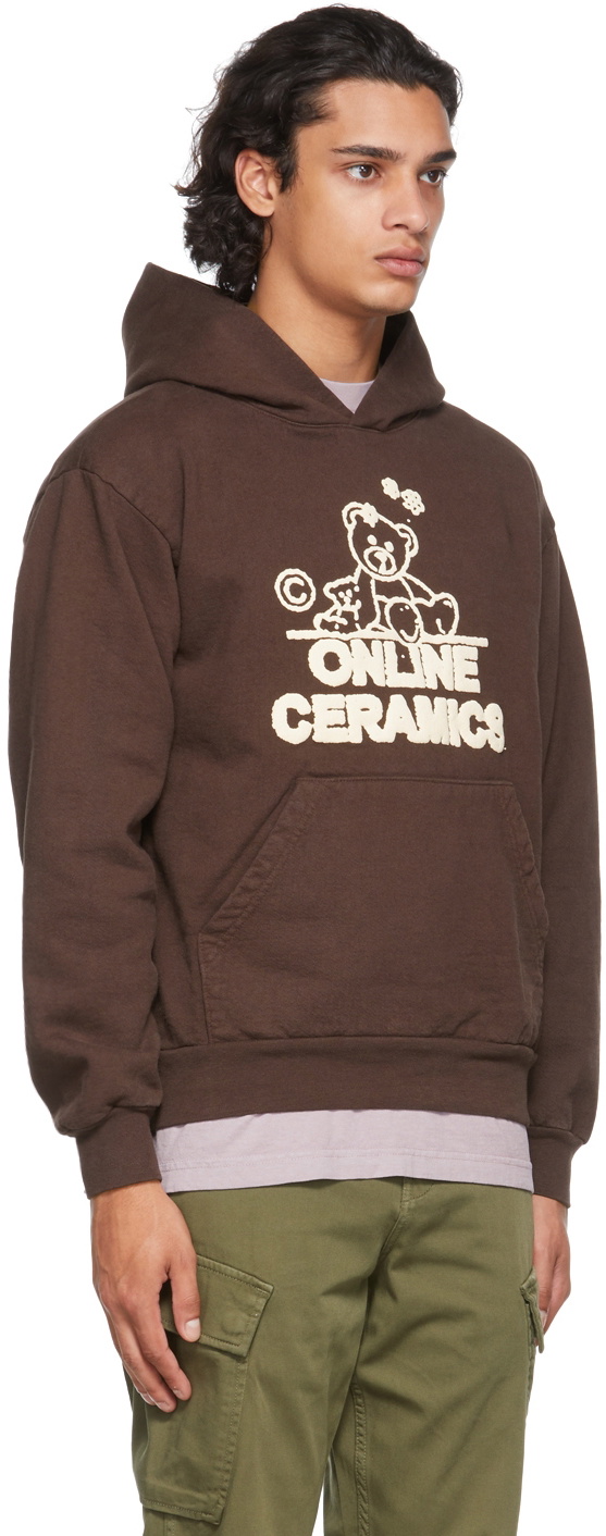 Online Ceramics Brown Bear Logo Hoodie
