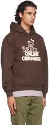 Online Ceramics Brown Bear Logo Hoodie