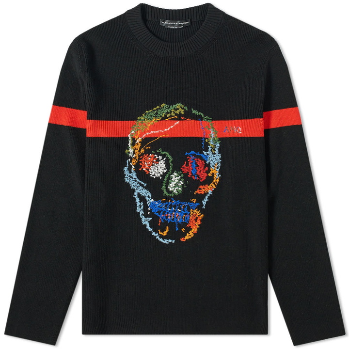 Photo: Alexander McQueen Embroidered Multi Skull Knit