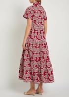 Erdem Floral-embroidered Cotton-blend Midi Shirt Dress Red