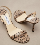 Jimmy Choo Jenn snake-effect leather slingback sandals