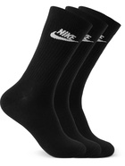 Nike - Three-Pack Nike Sportswear Everyday Essential Recycled Dri-FIT Socks - Black