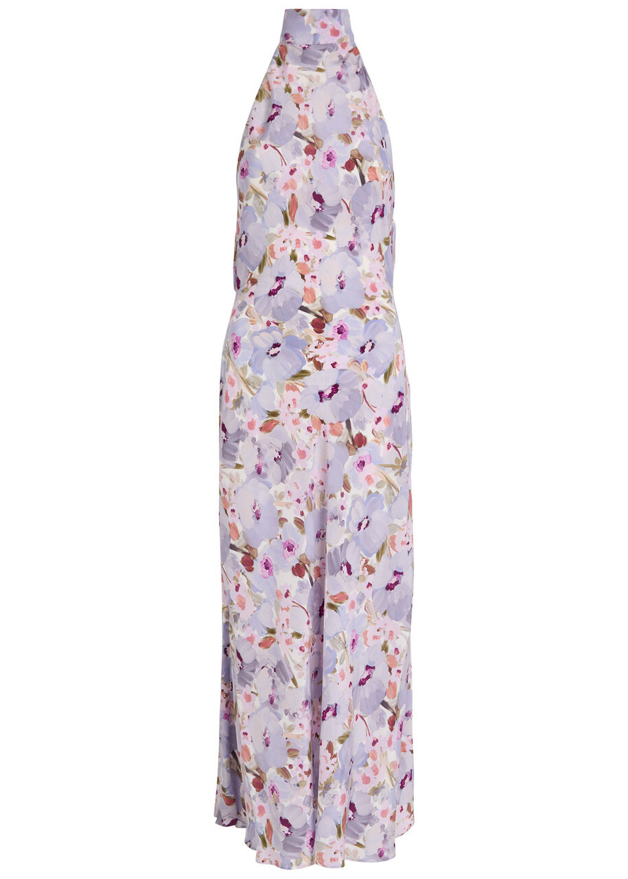Balmain Poppy Floral-print Silk Midi Dress White