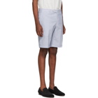 Brioni White and Blue Striped Seersucker Shorts