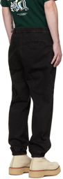 Solid Homme Black Paneled Cargo Pants