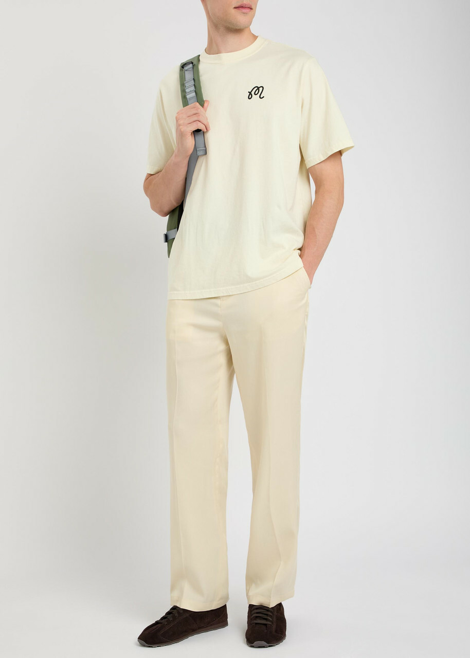 Malbon La Perla Straight-leg Tencel-twill Trousers Cream