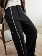 Kartik Research - Rabari Sultan Straight-Leg Embroidered Cotton Trousers - Black