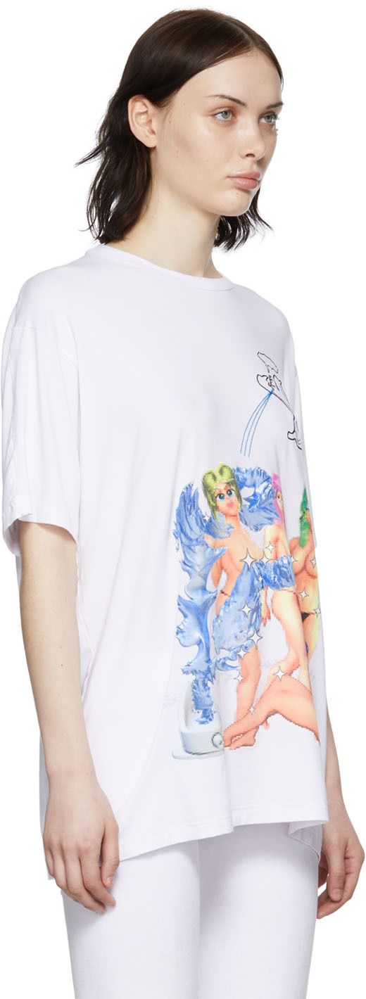 Bernhard Willhelm White Viscose T-Shirt