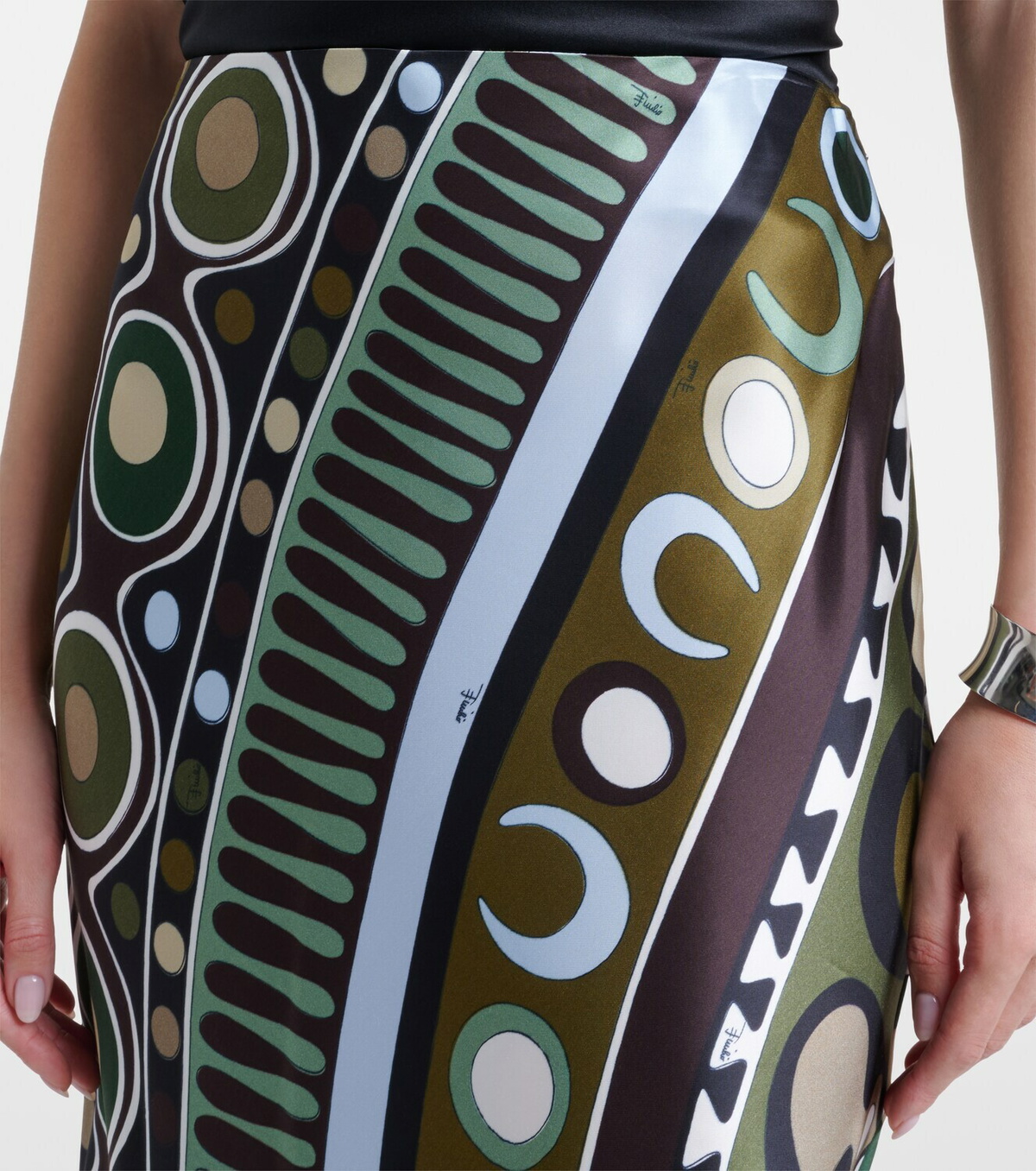 Pucci Soleil satin maxi skirt
