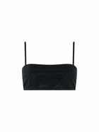 MC2 Saint Barth Woman Bandeau Black Athena Top With Rhinestones