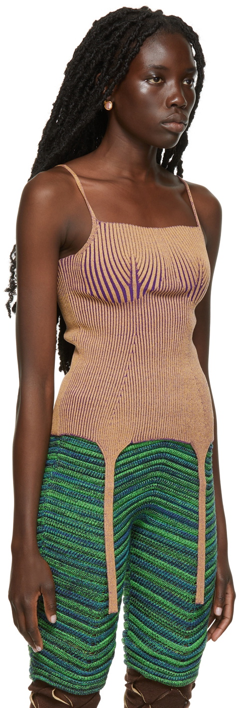 ISA BOULDER Orange & Purple Bodyform Tank Top Isa Boulder
