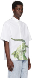 MSGM White Crocodile Print Shirt